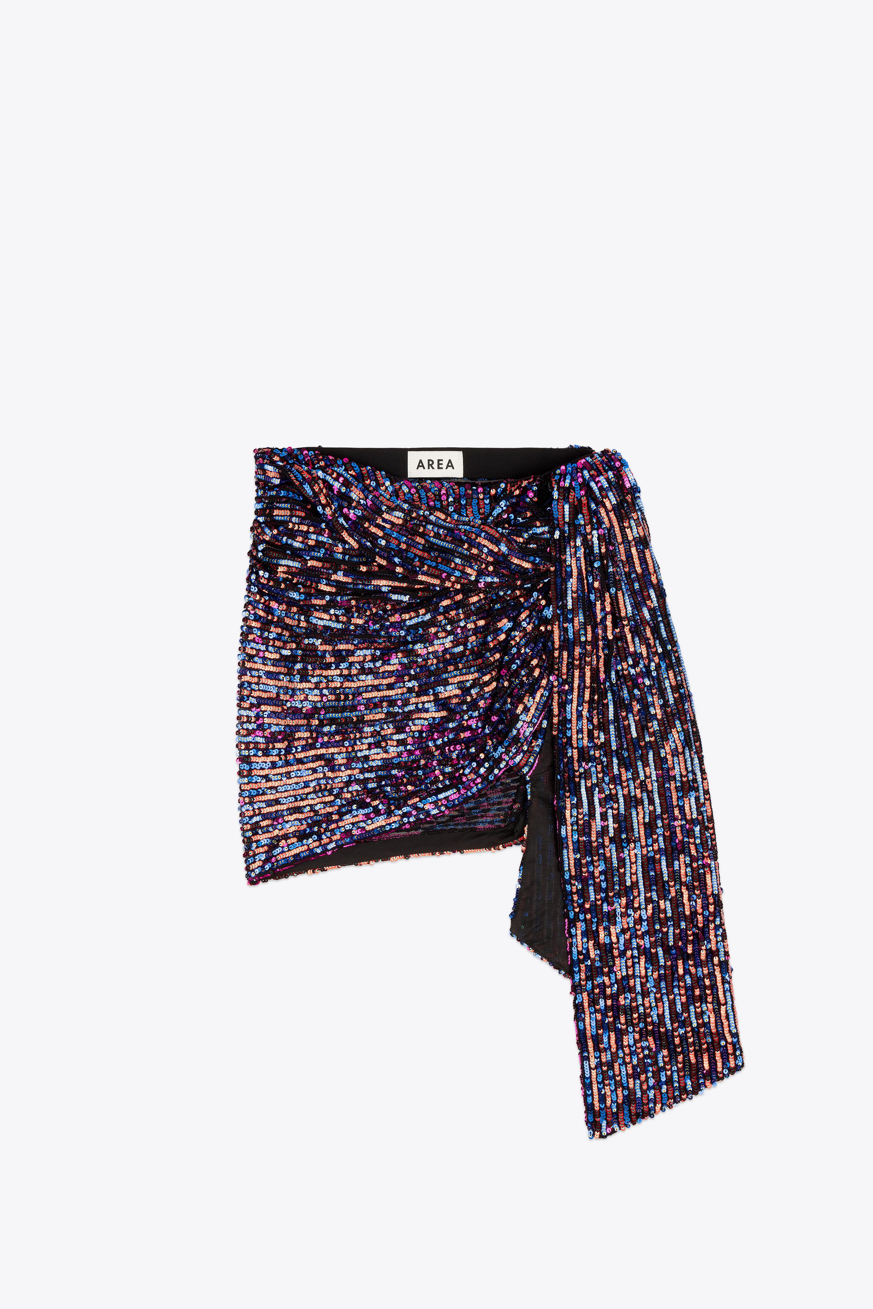 WRAPPED SEQUIN MINI SKIRT - 1