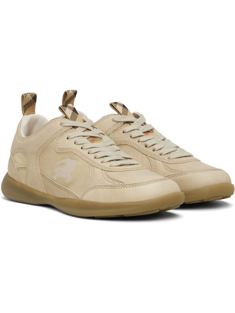 Beige Leather Matrix Sneakers 4