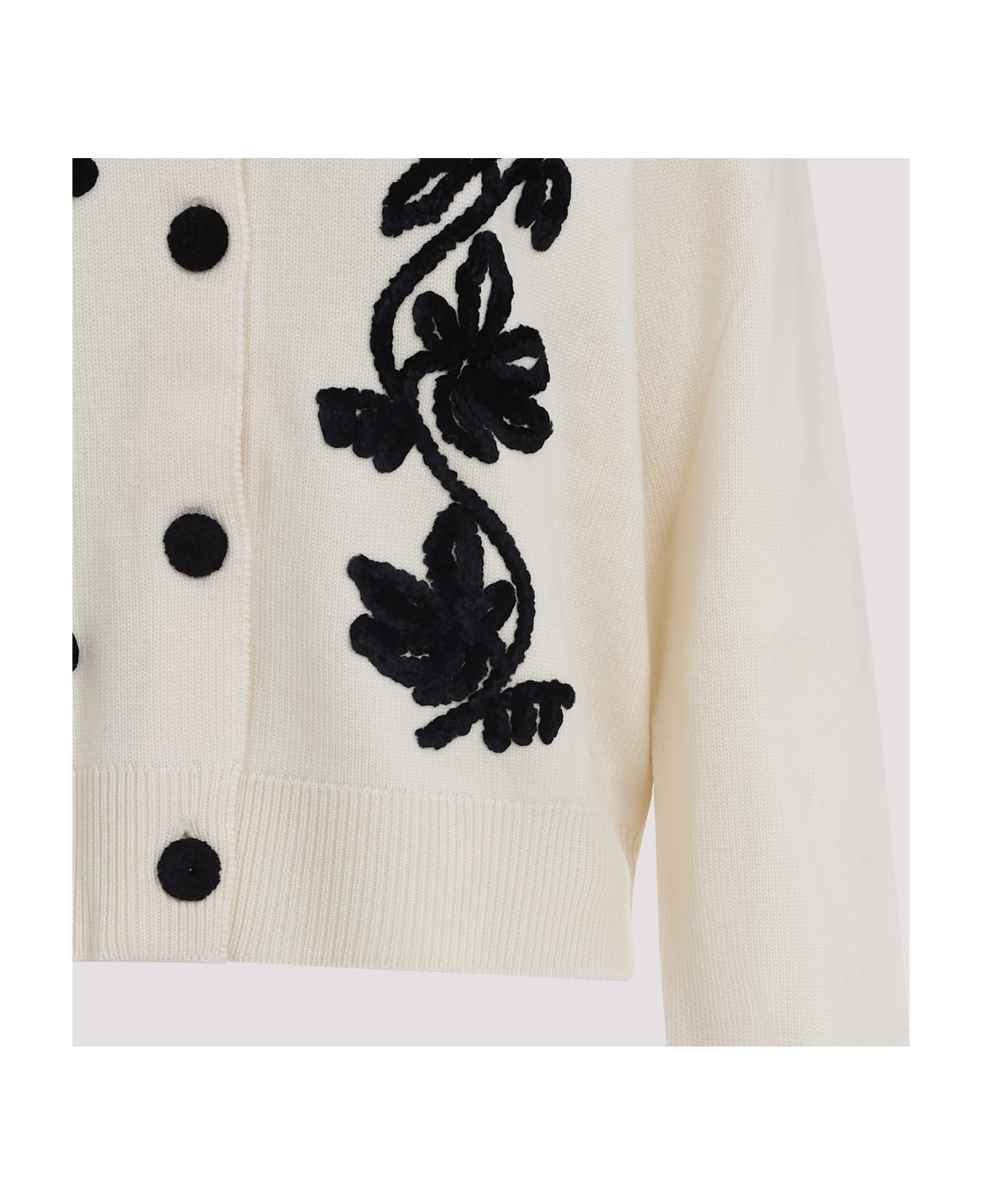 Cn Long Sleeves Cardigan With Velvet Embroidery - 5