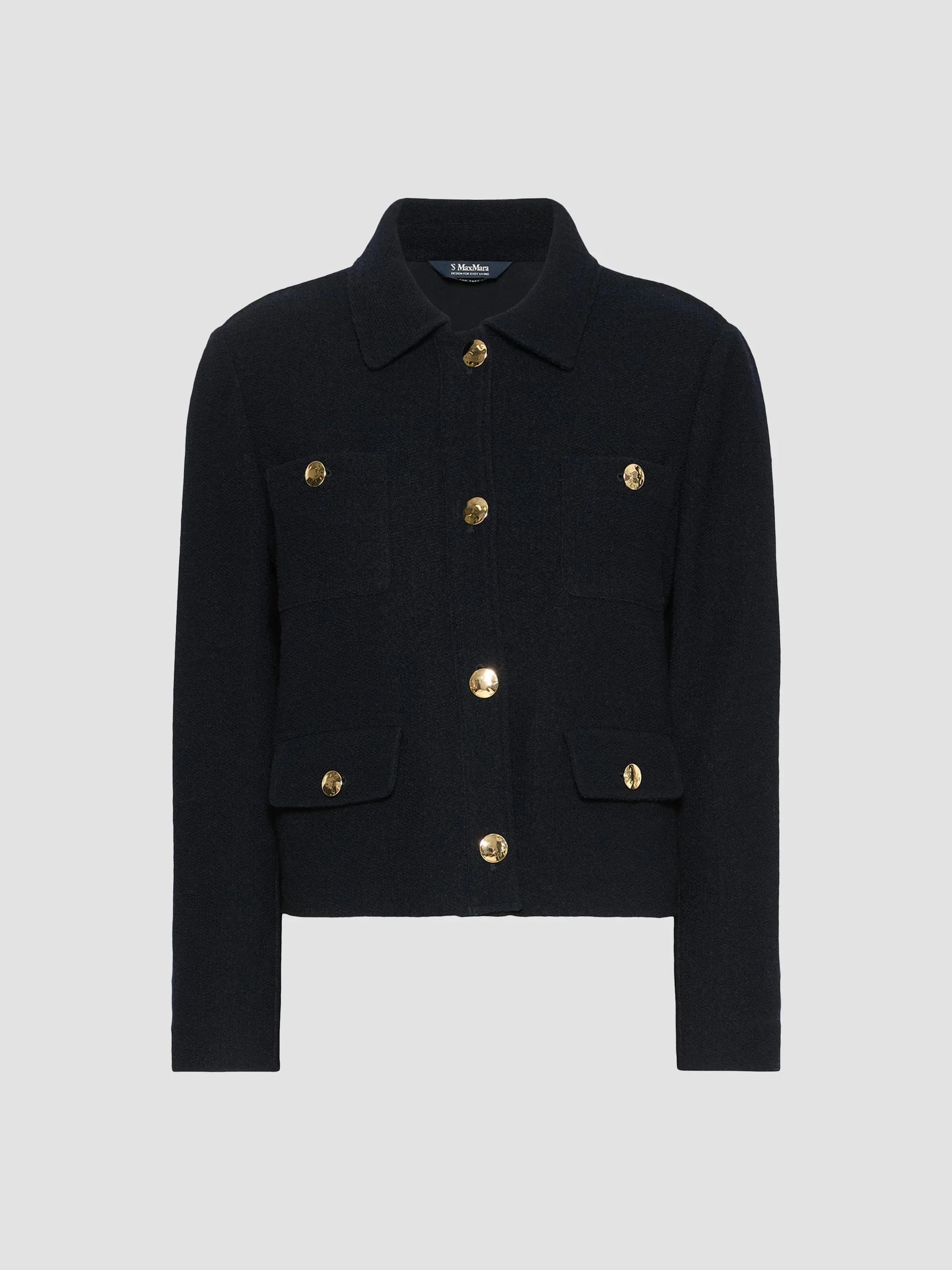 Women's Boucle Look Jersey Jacket - Ultramarine - 1
