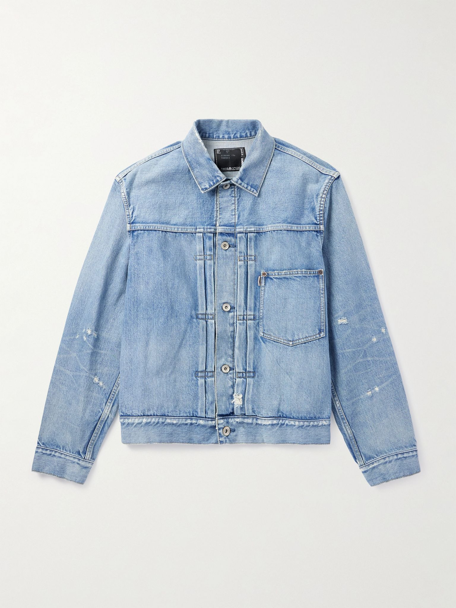 + BEYONDEXX Distressed Denim Jacket Blue - 1