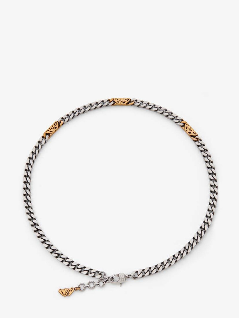 Men's Seal Logo Chain Choker in Silver 3