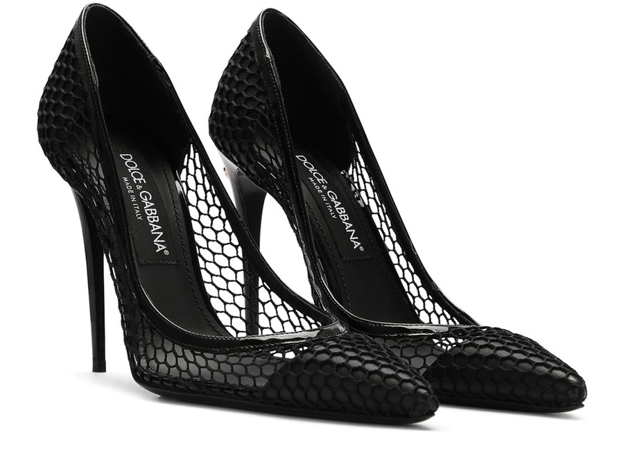 Mesh and patent leather pumps - 2