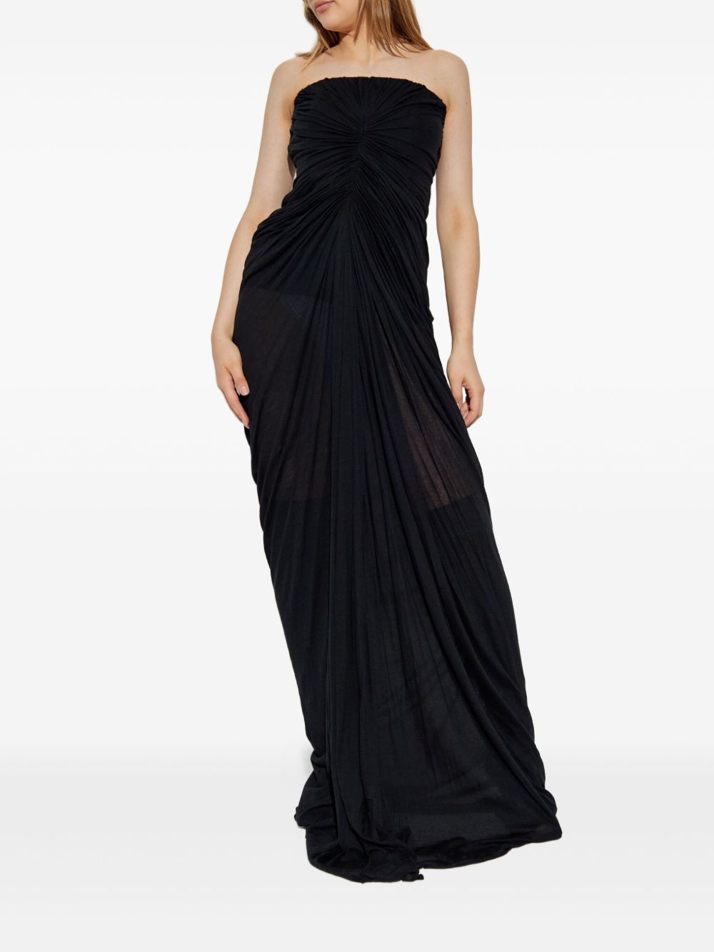 strapless draped maxi dress - 2