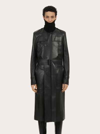 FERRAGAMO Leather trench outlook