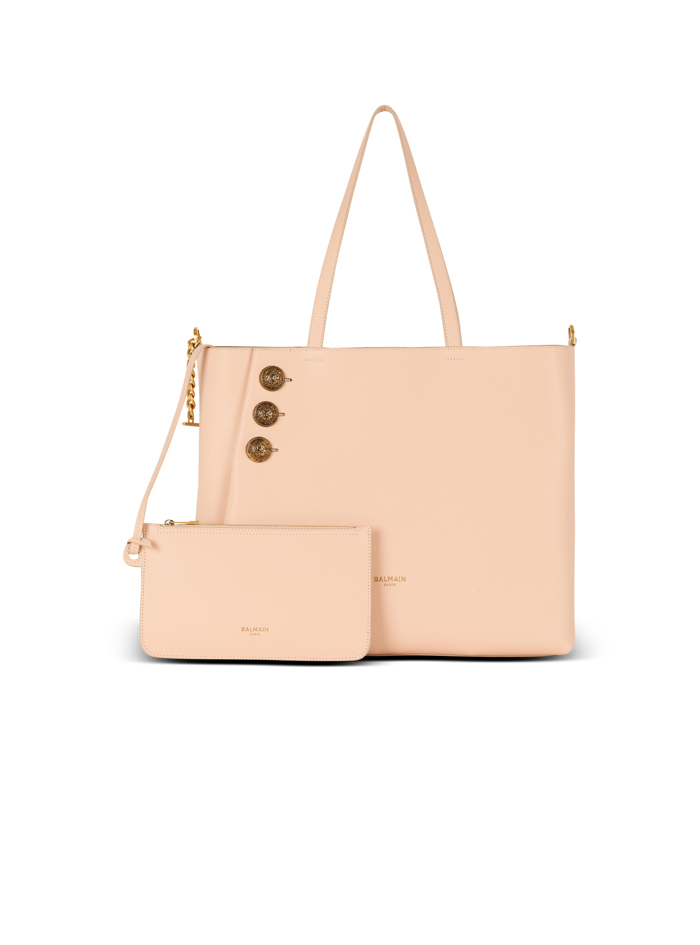 Emblème grained calfskin tote bag - 4