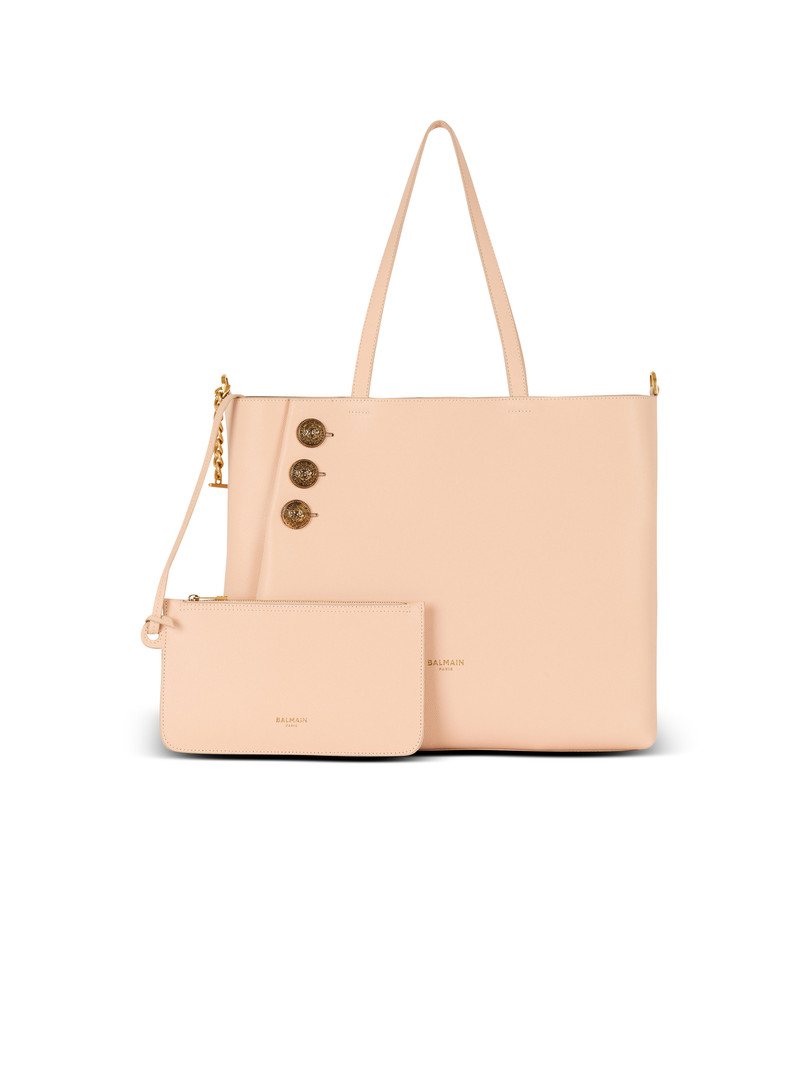 Emblème grained calfskin tote bag 4