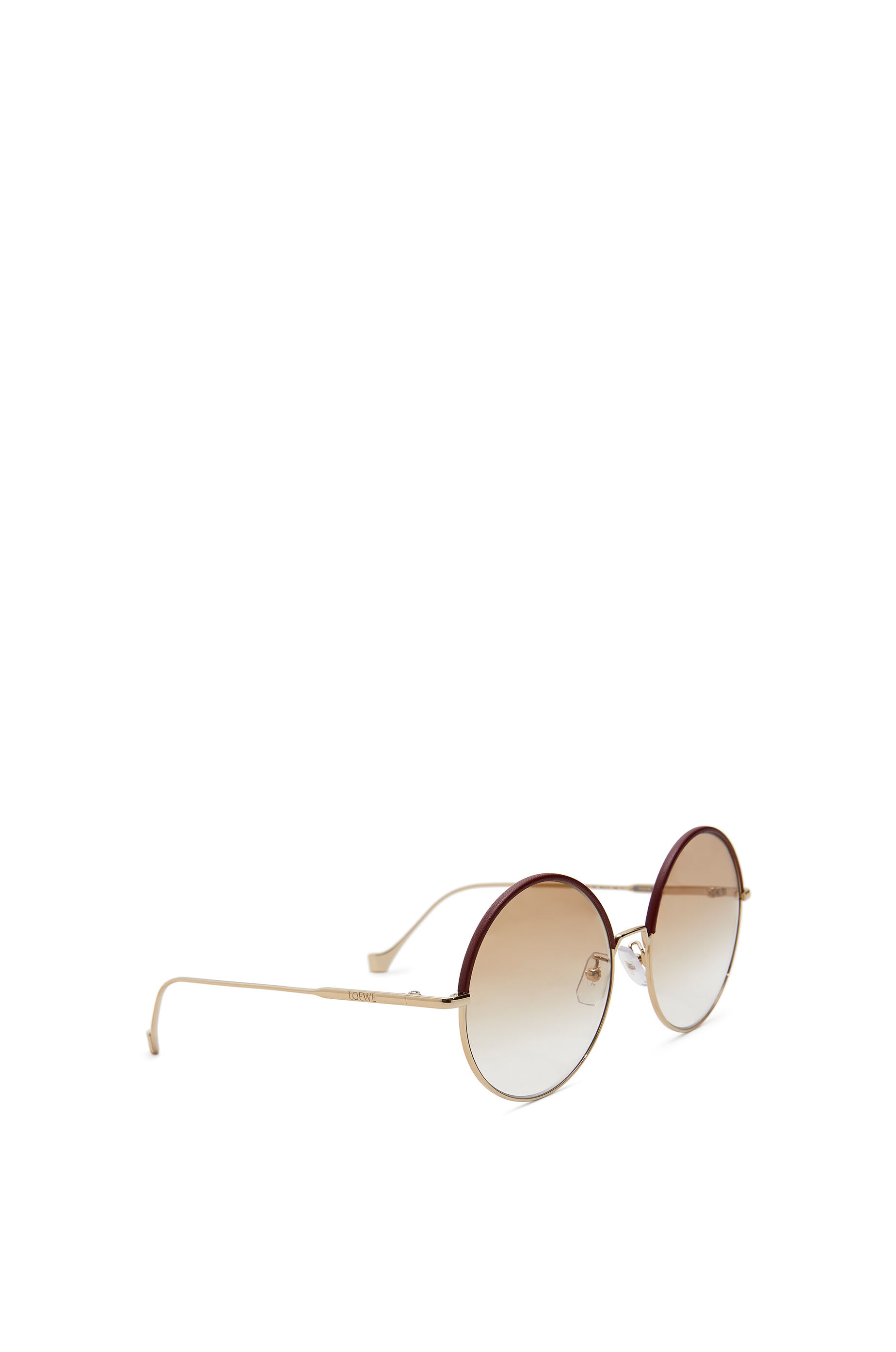 Round Sunglasses in metal and calfskin - 4