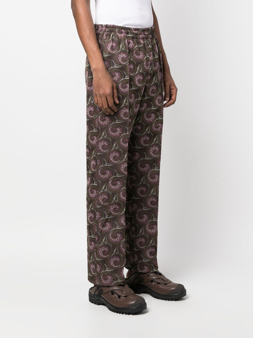 pintuck bold-checked trousers - 3