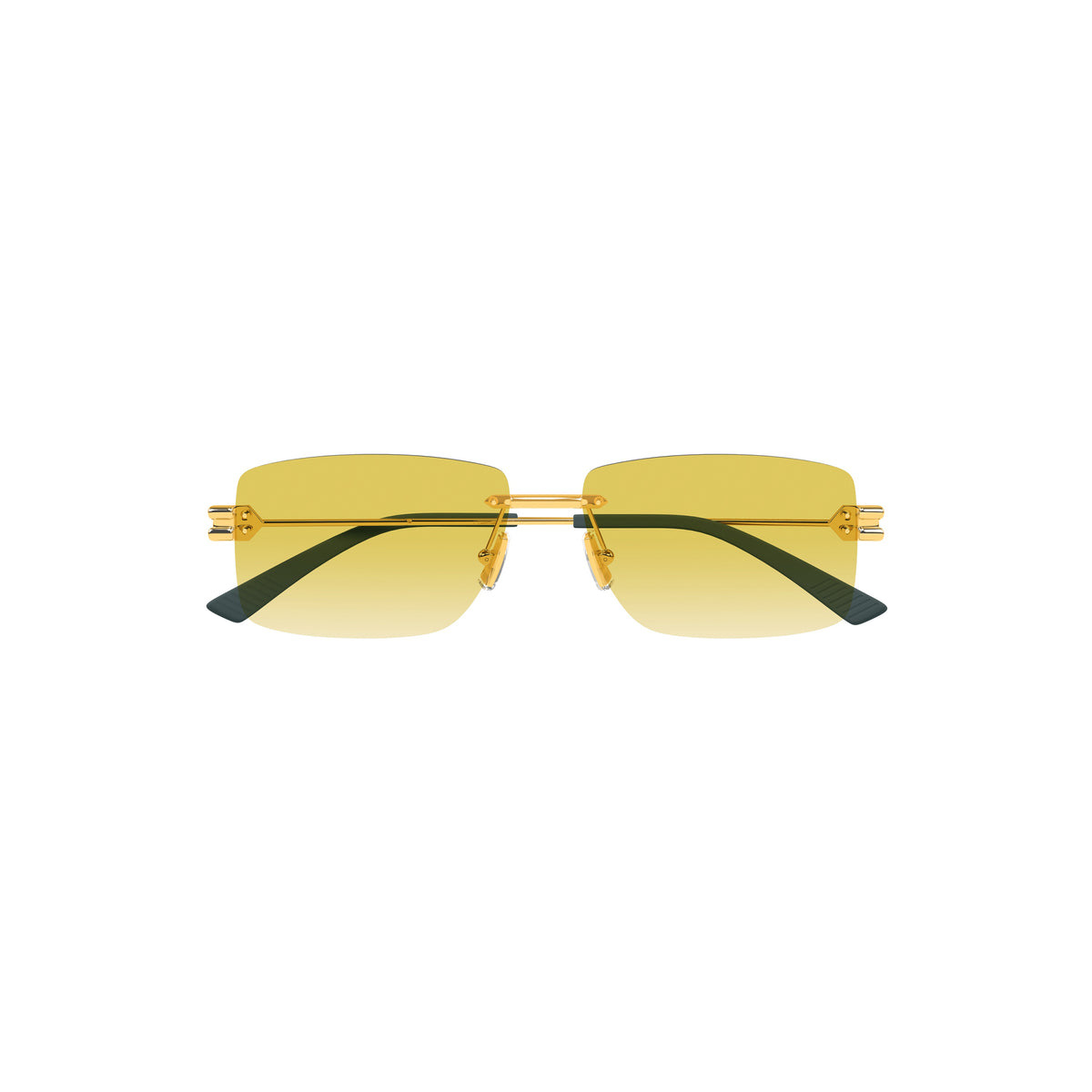 RECTANGULAR METAL SUNGLASSES (GOLD/YELLOW) - 1