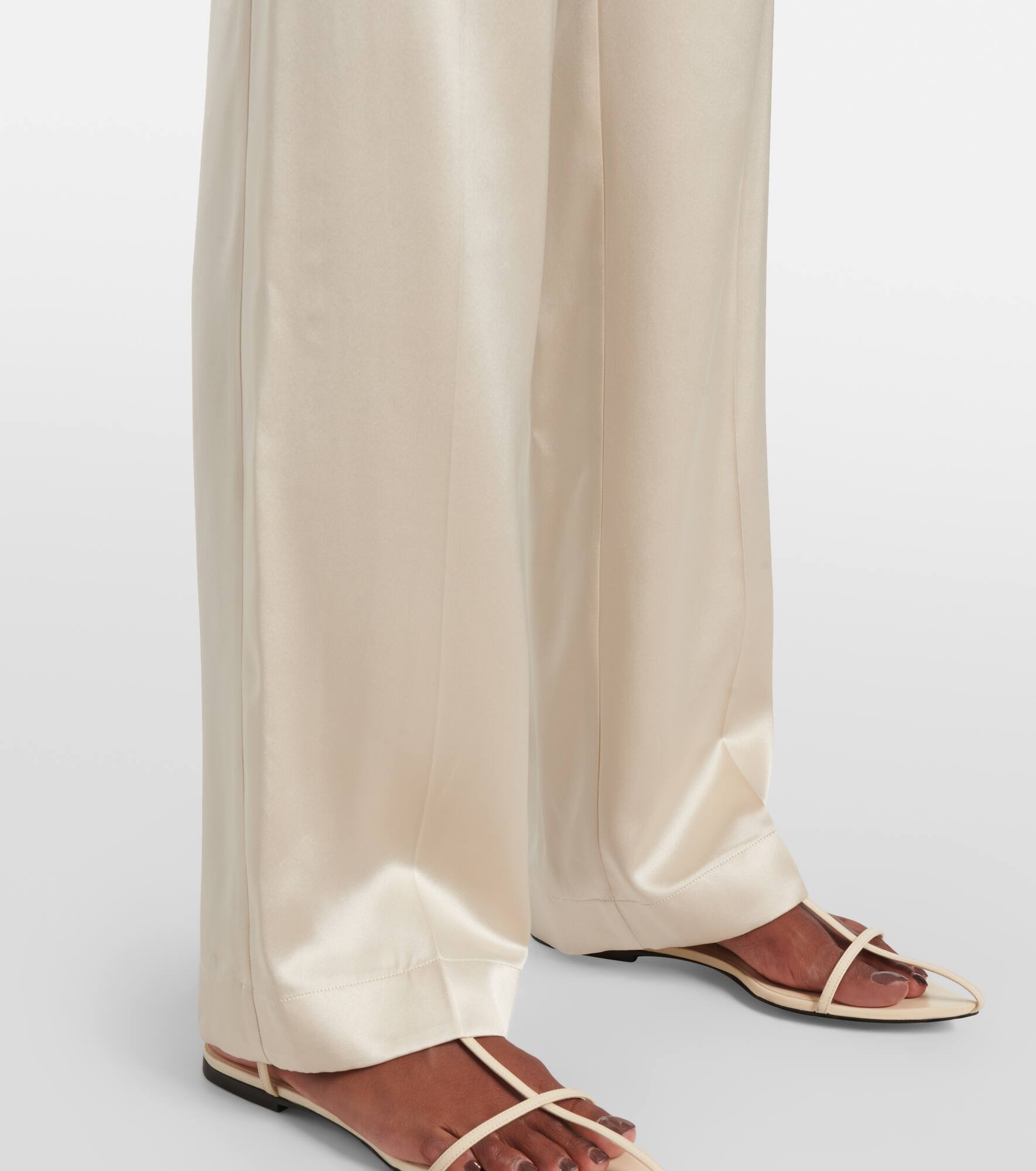 Tova mid-rise silk satin straight pants - 5