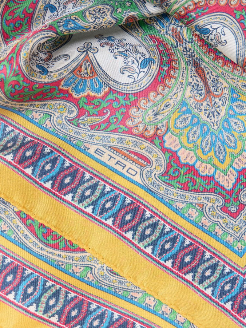 Etro floral paisley silk pocket square outlook