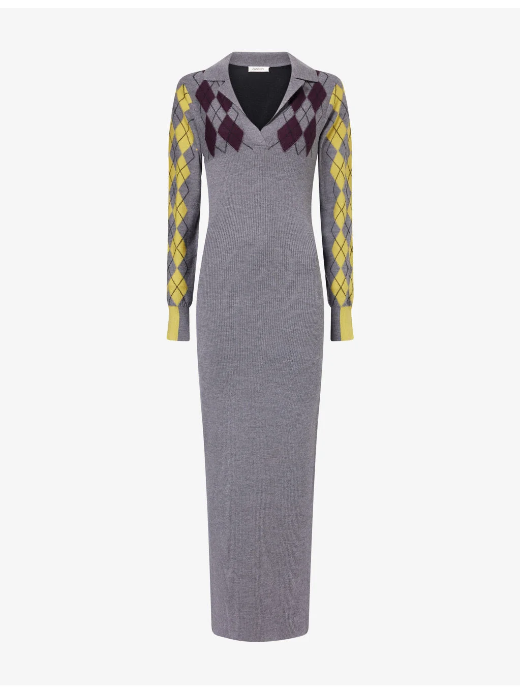 Raisa Fitted Wool Maxi Dress - 1