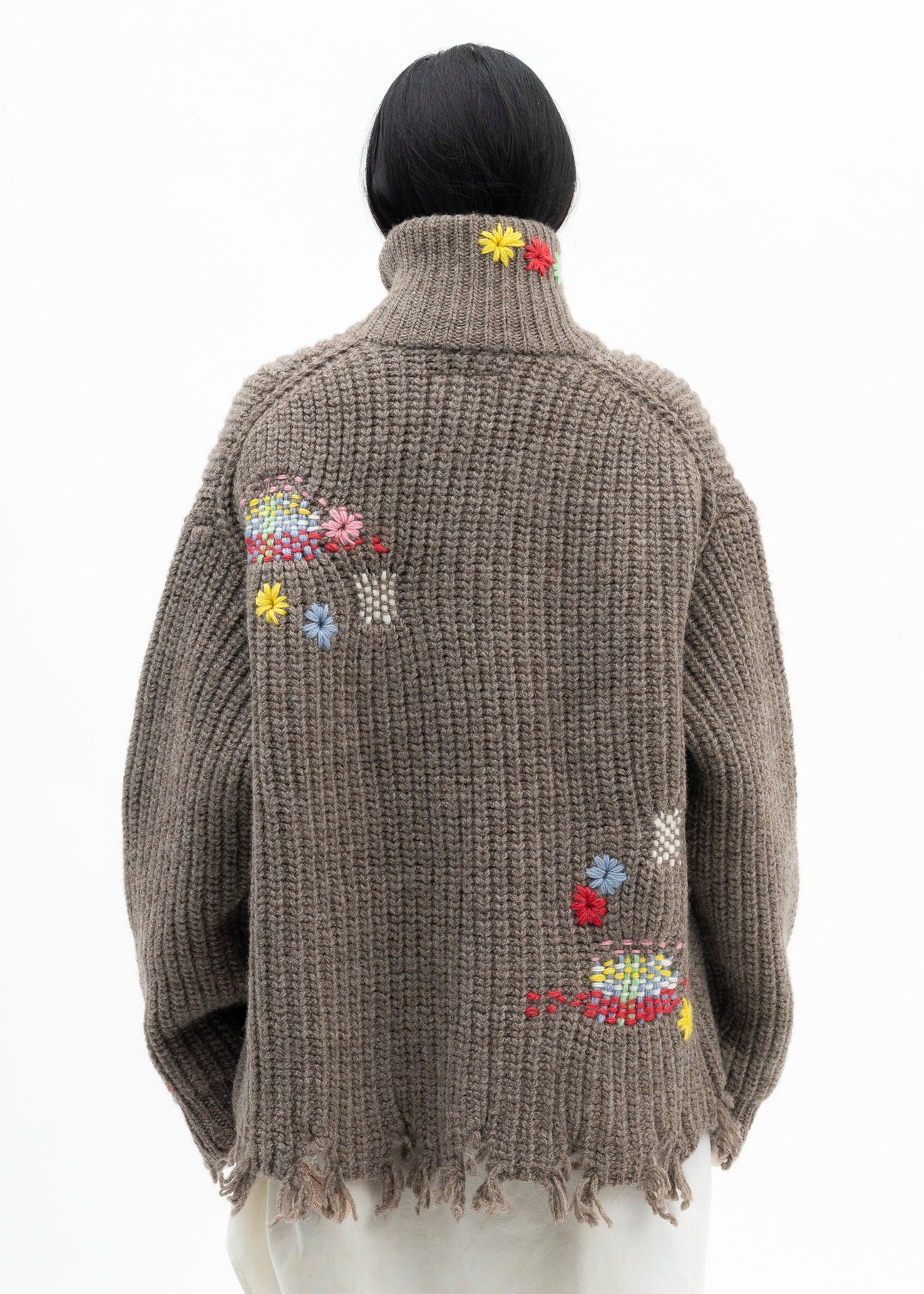 CAMEL DARNING CUT OFF DRIVERS KNITWEAR - 2