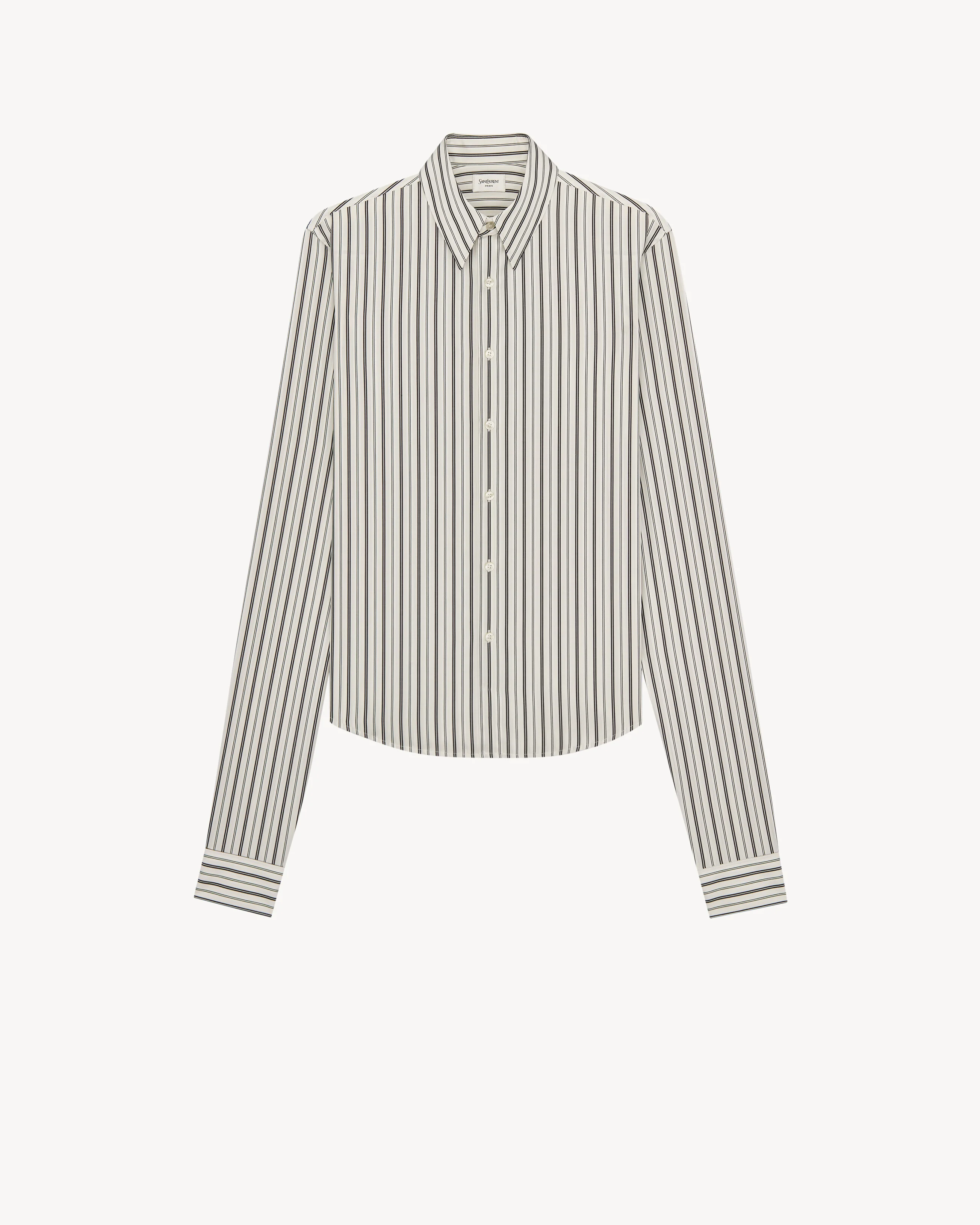 SHIRT IN SATEEN-STRIPED COTTON POPLIN - 1