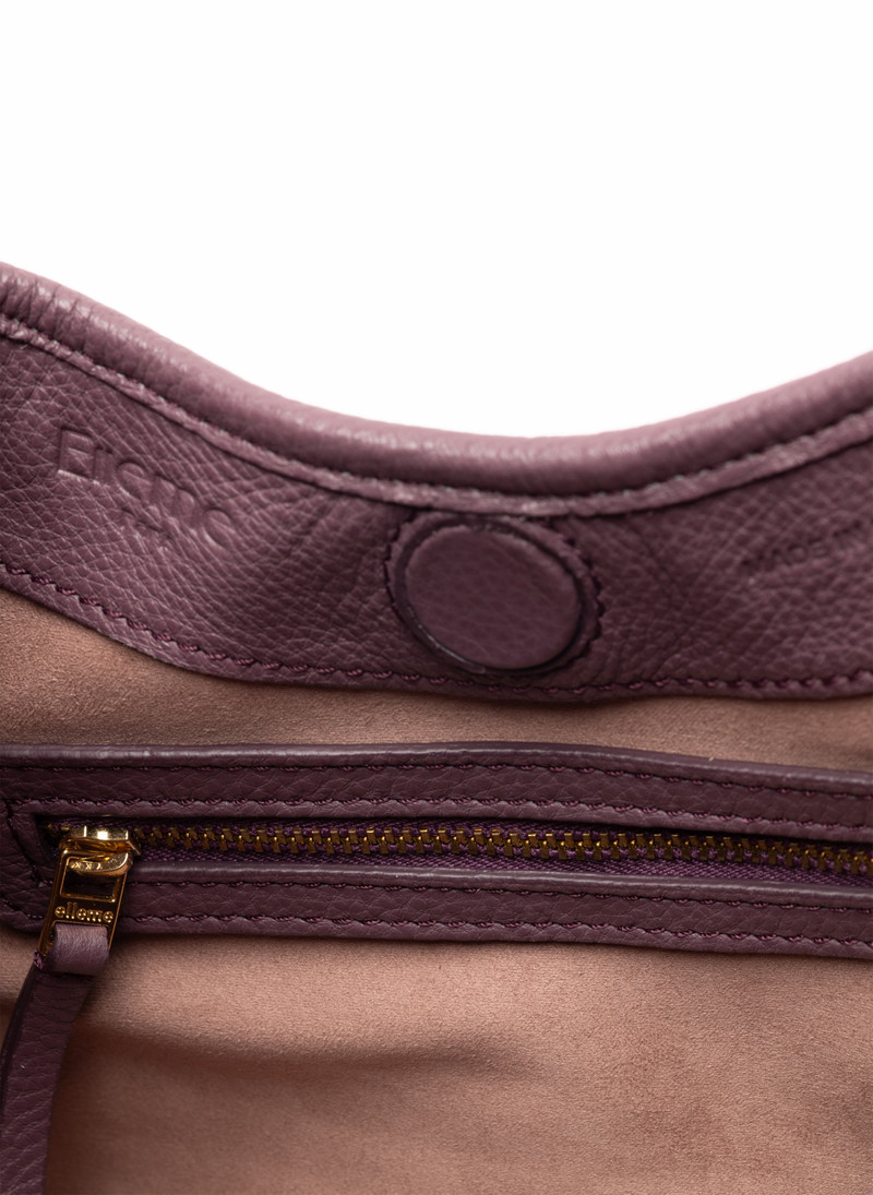 Baozi Raffia/Leather Natural/Blackberry 5