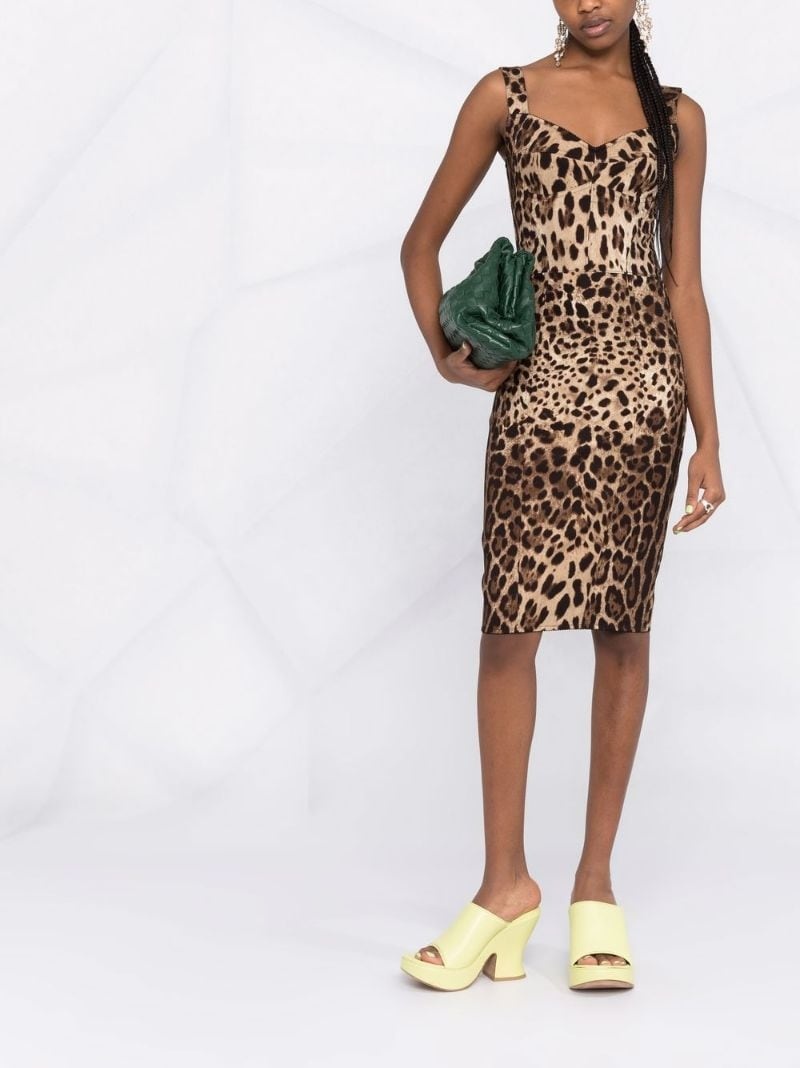 leopard-print sleeveless dress - 2