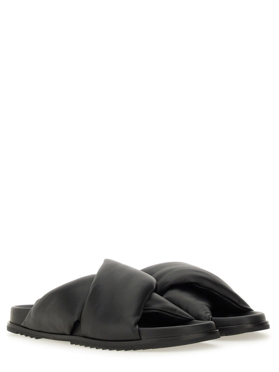 Rick Owens Men Leather Slide Sandal - 2