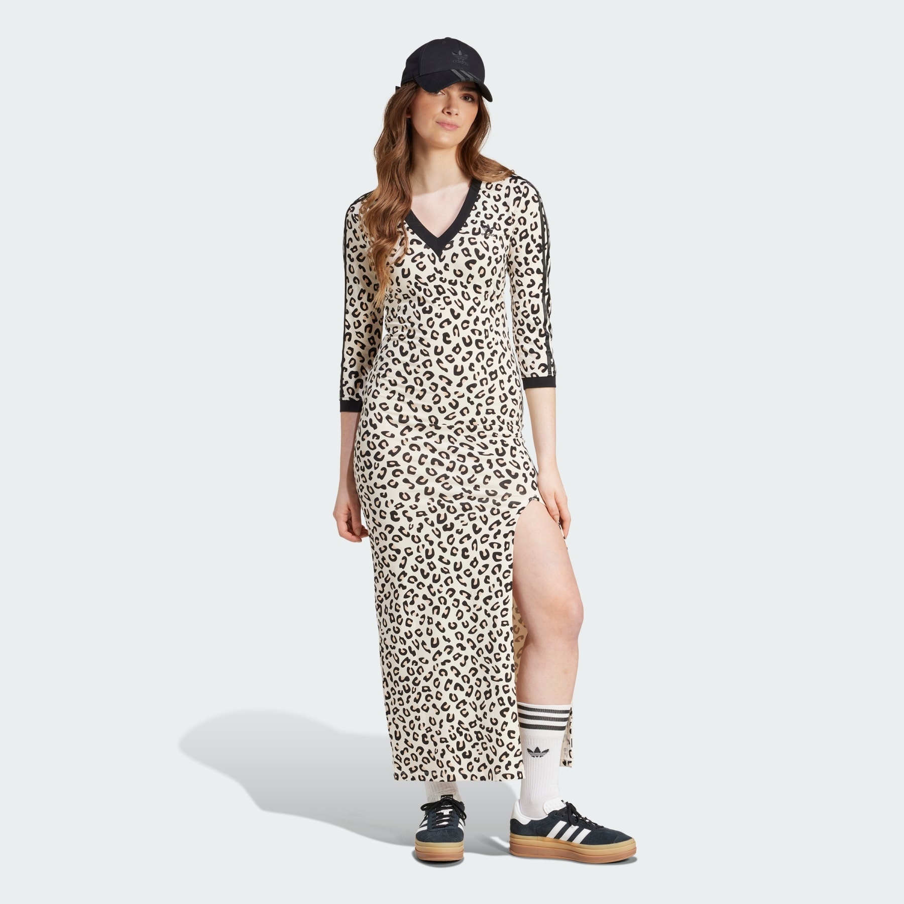 Leopard 3-Stripes Maxi Dress - 4
