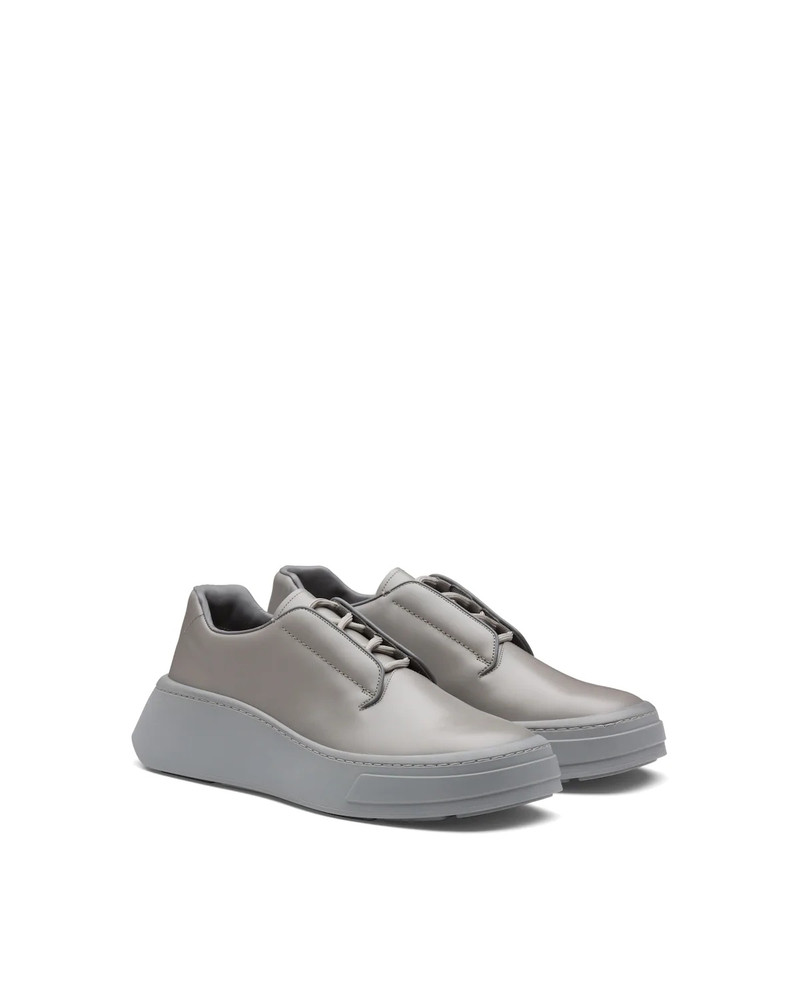 Brushed leather derby shoes 1