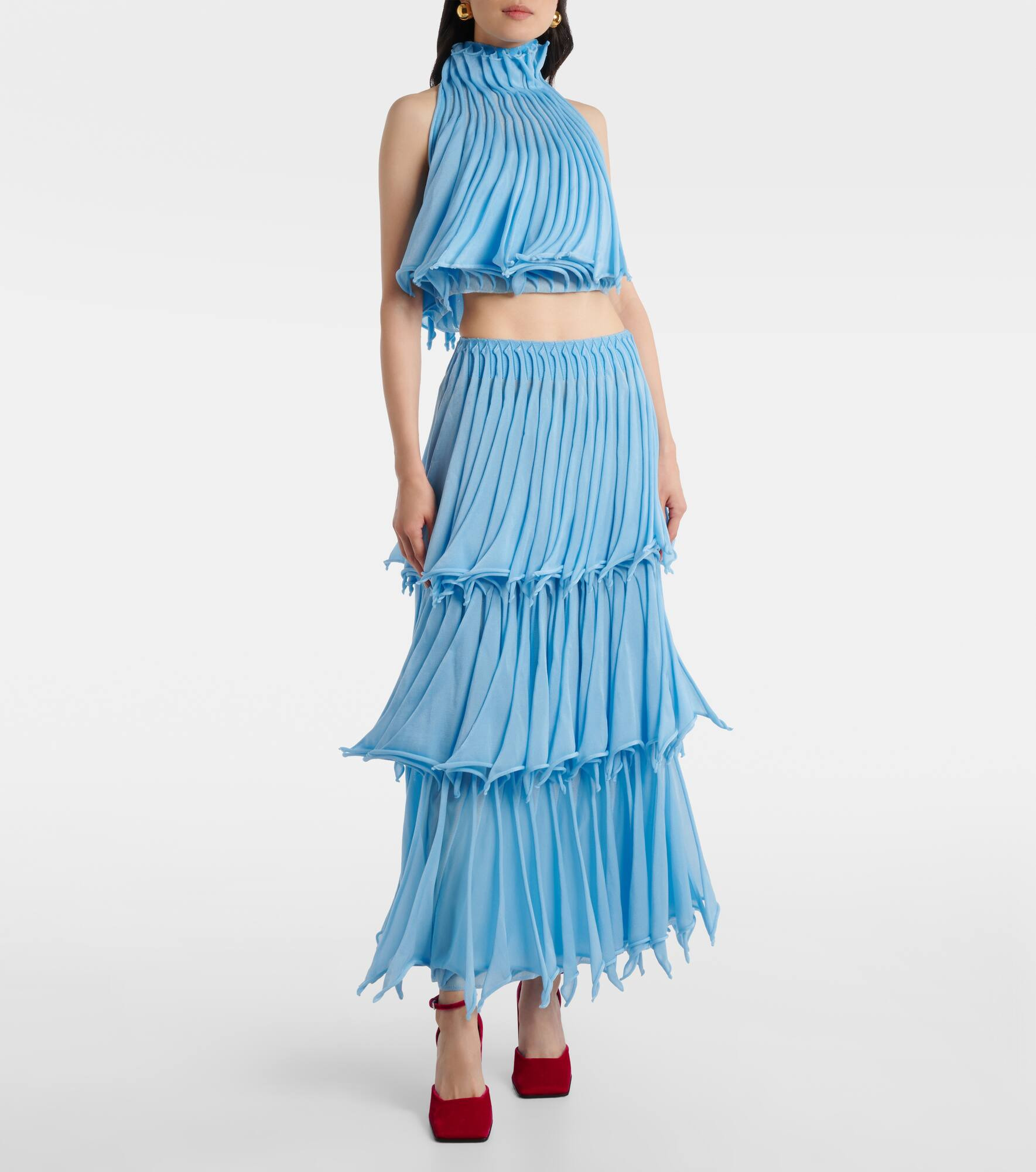 Pleated tiered maxi skirt - 6