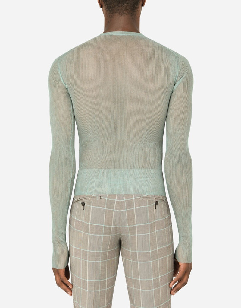 Ribbed technical yarn round-neck sweater 3