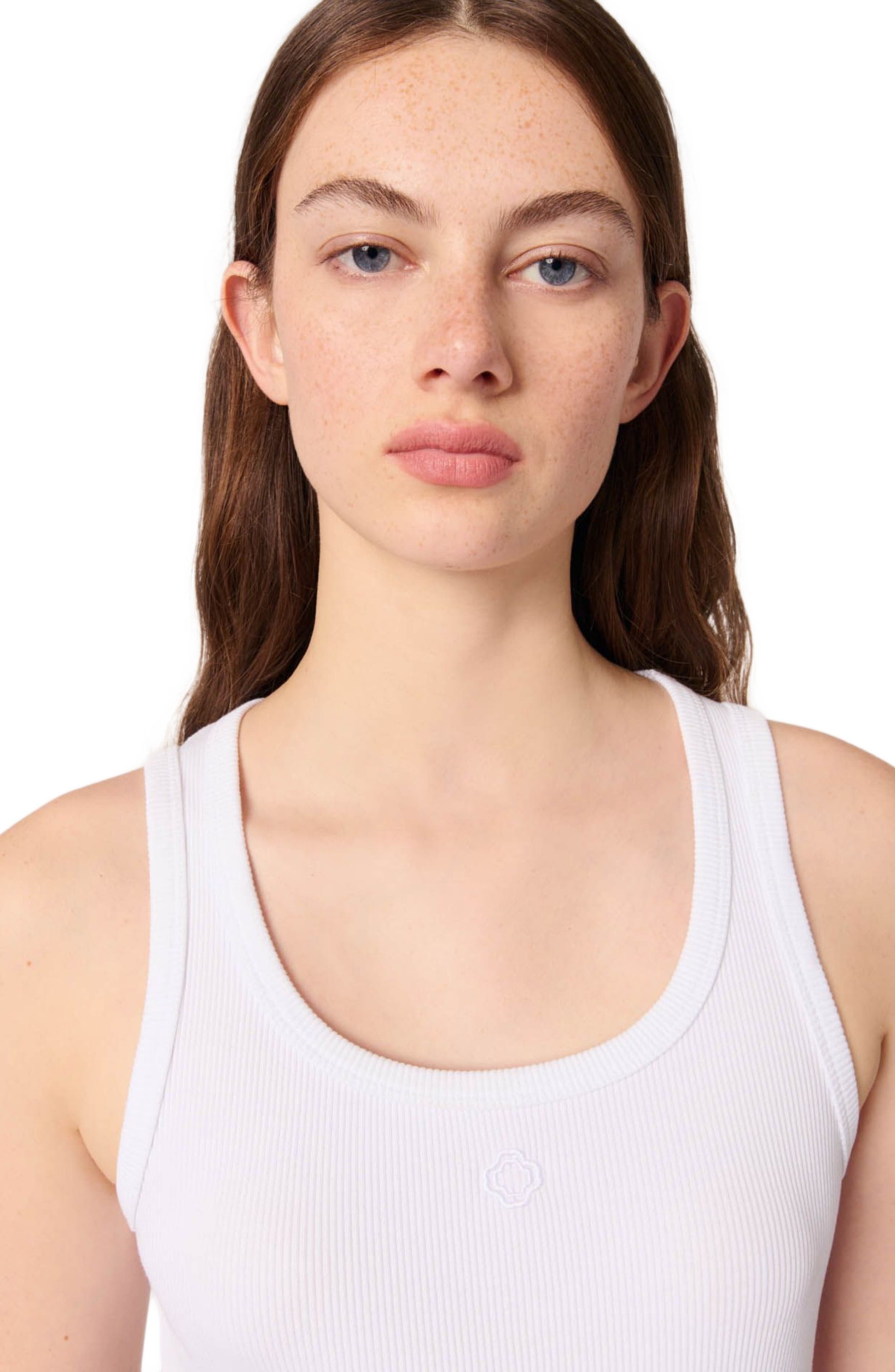 maje Rib knit tank top in White at Nordstrom - 6