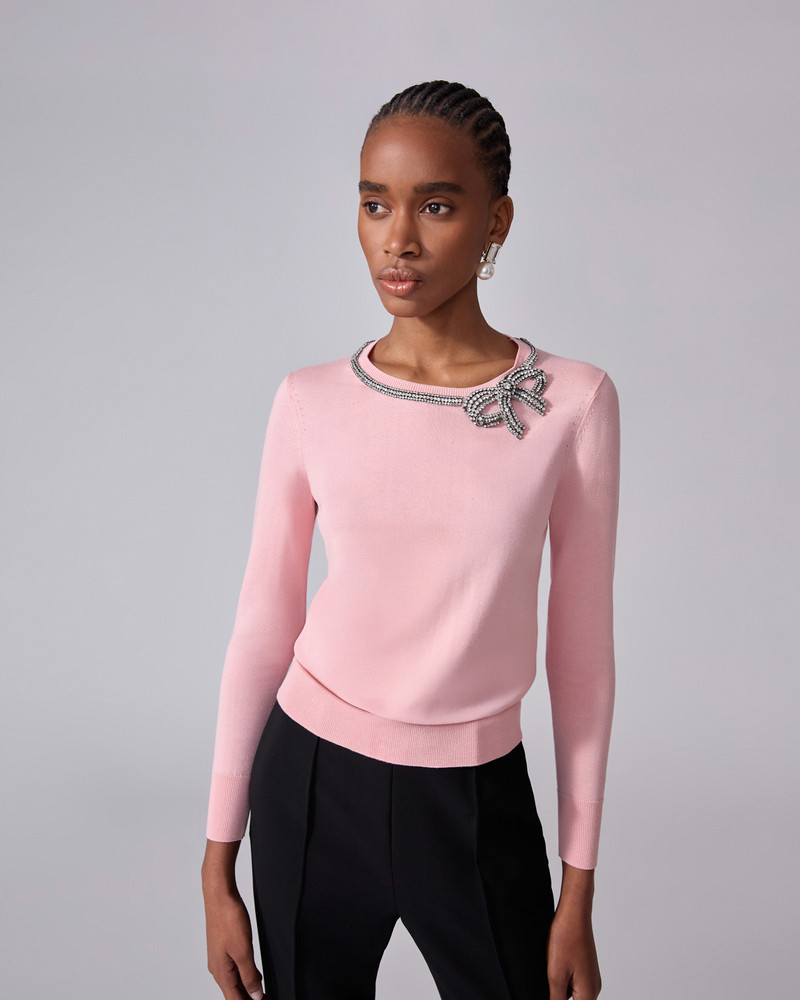 CAROLINA HERRERA Crystal-Embroidered Sweater outlook