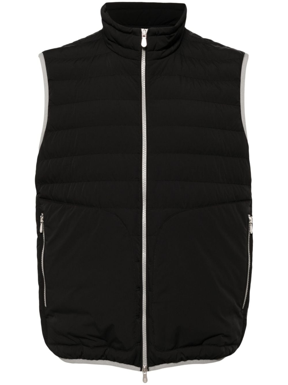 zip-front quilted gilet - 1