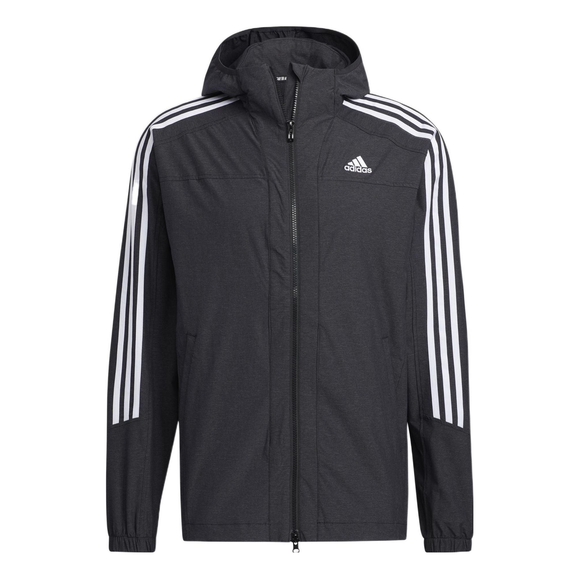 adidas M 3ST 247 CL JK Contrasting Colors Stripe Sports Hooded Jacket Black HC9962 - 1