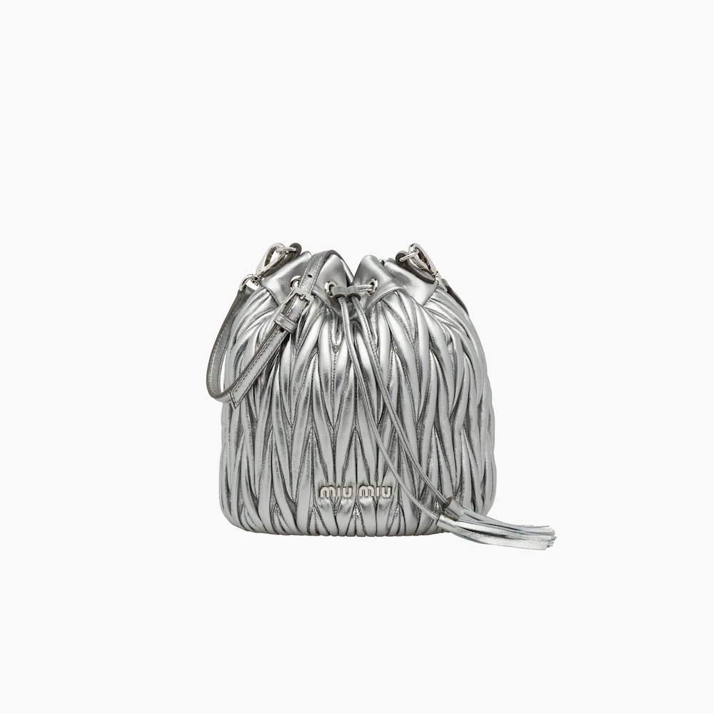 Matelassé nappa leather bucket bag - 1