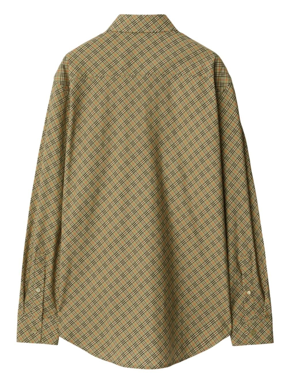 check-pattern cotton shirt - 2