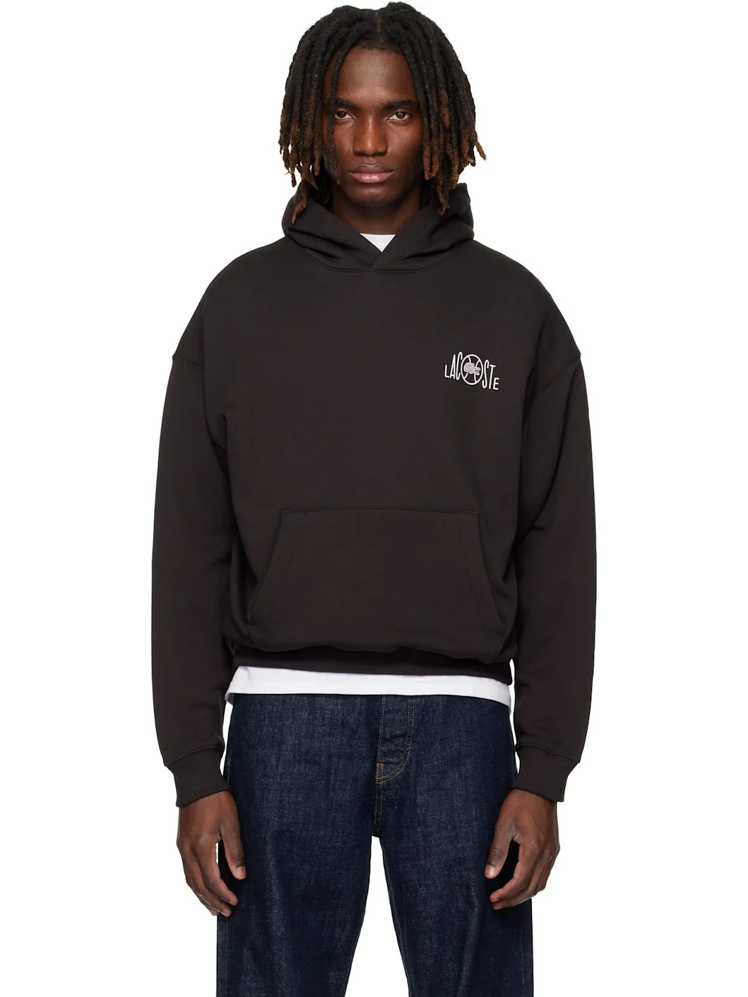 Brown Multi Print Fleece Hoodie - 1