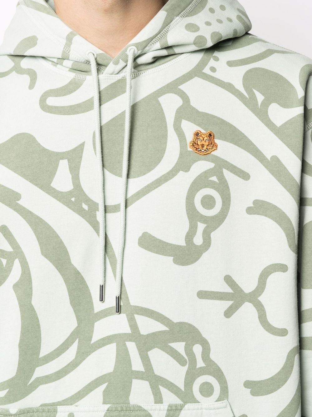 abstract-pattern drawstring hoodie - 5