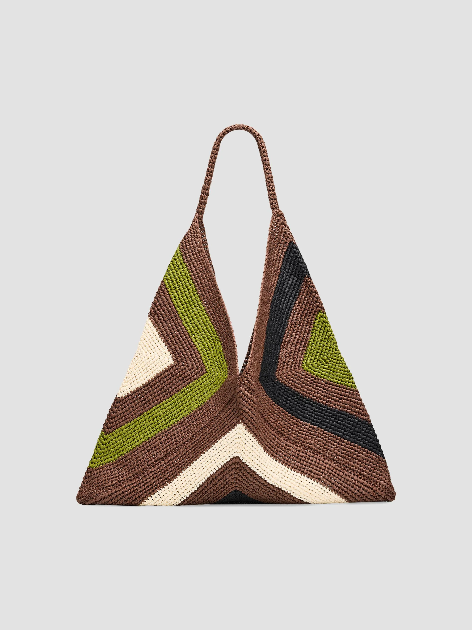 A. L.C. Women's Sid Woven Paper Yarn Shoulder Bag - Chocolate Meadow - 1