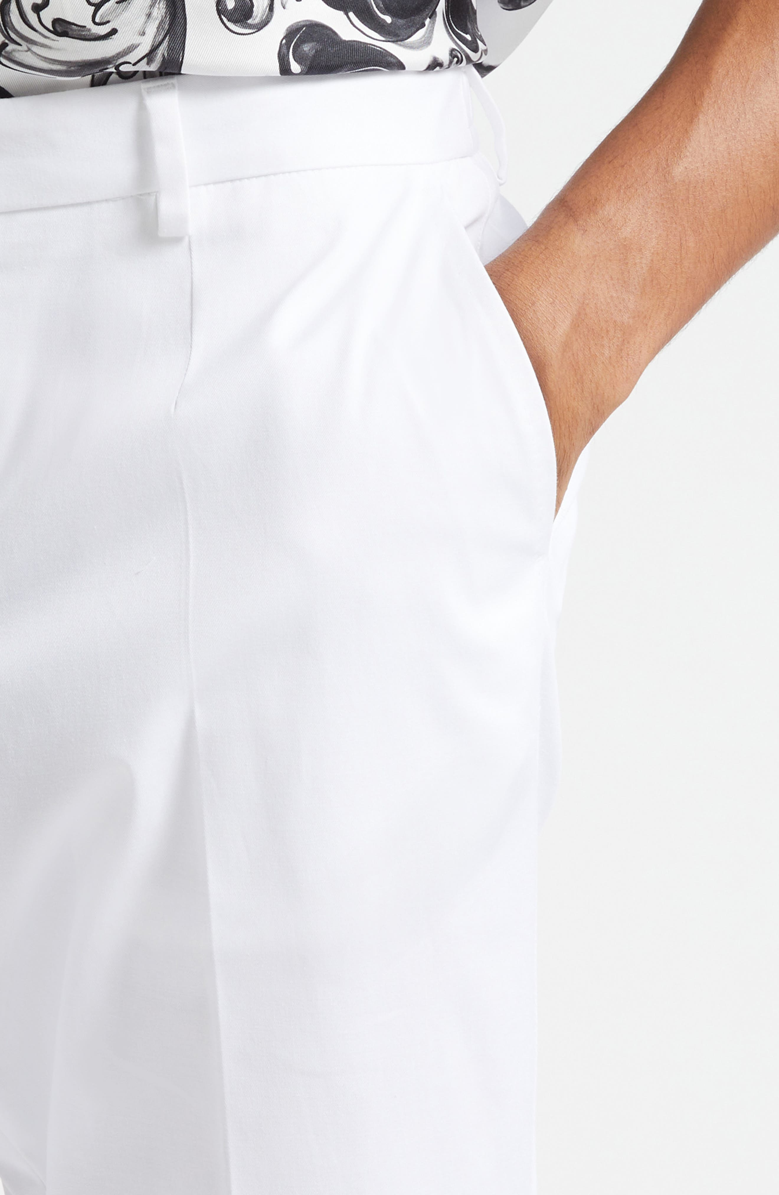 Dolce&Gabbana Cotton Stretch Gabardine Trousers in W0111 Bianco at Nordstrom - 5
