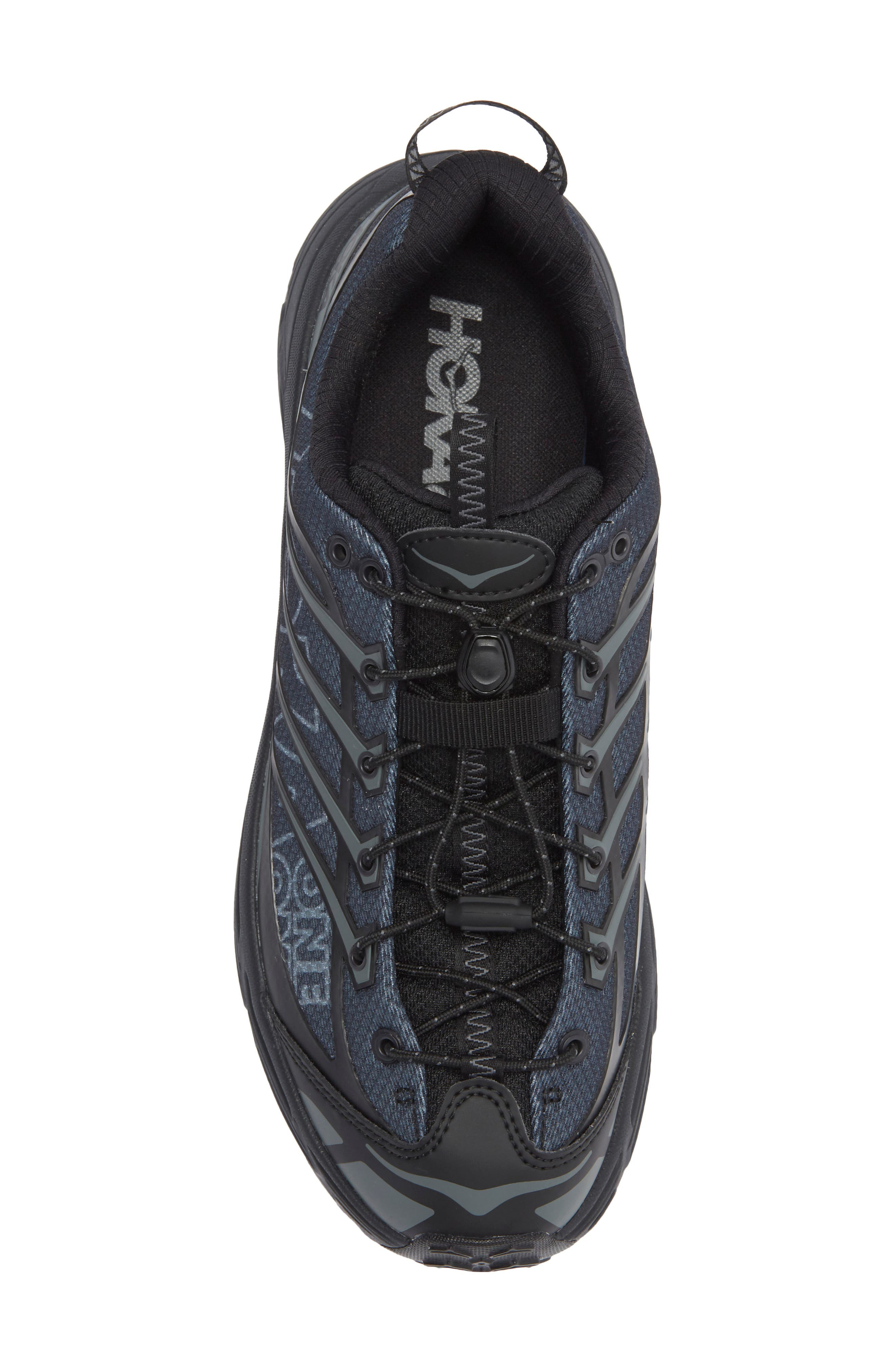 HOKA Mafate Three2 Wordmark Sneaker in Black /Outer Orbit at Nordstrom - 5