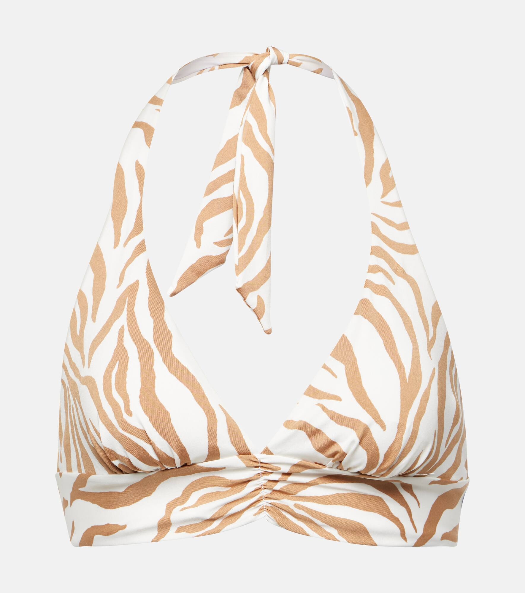 Alberta zebra-print bikini top - 1