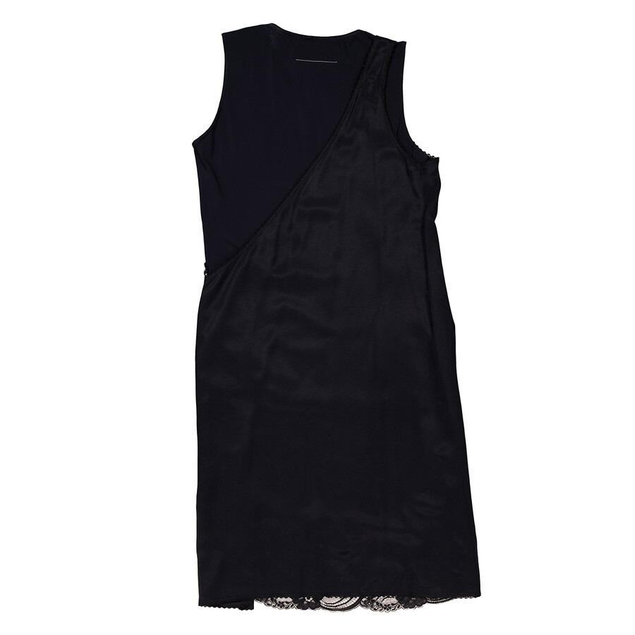MM6 Black Layered Lace Shift Dress - 6