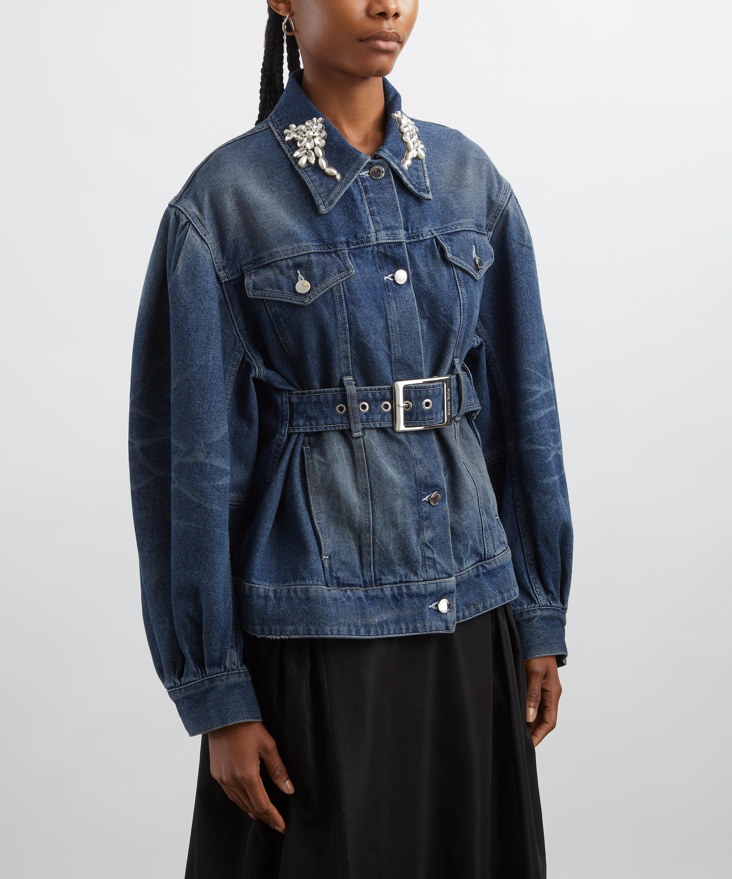 Distressed Denim Biker Jacket - 3