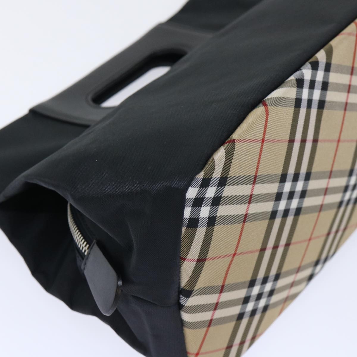 Burberry Nova Check Blue Label Hand Bag Nylon Black Beige - 16