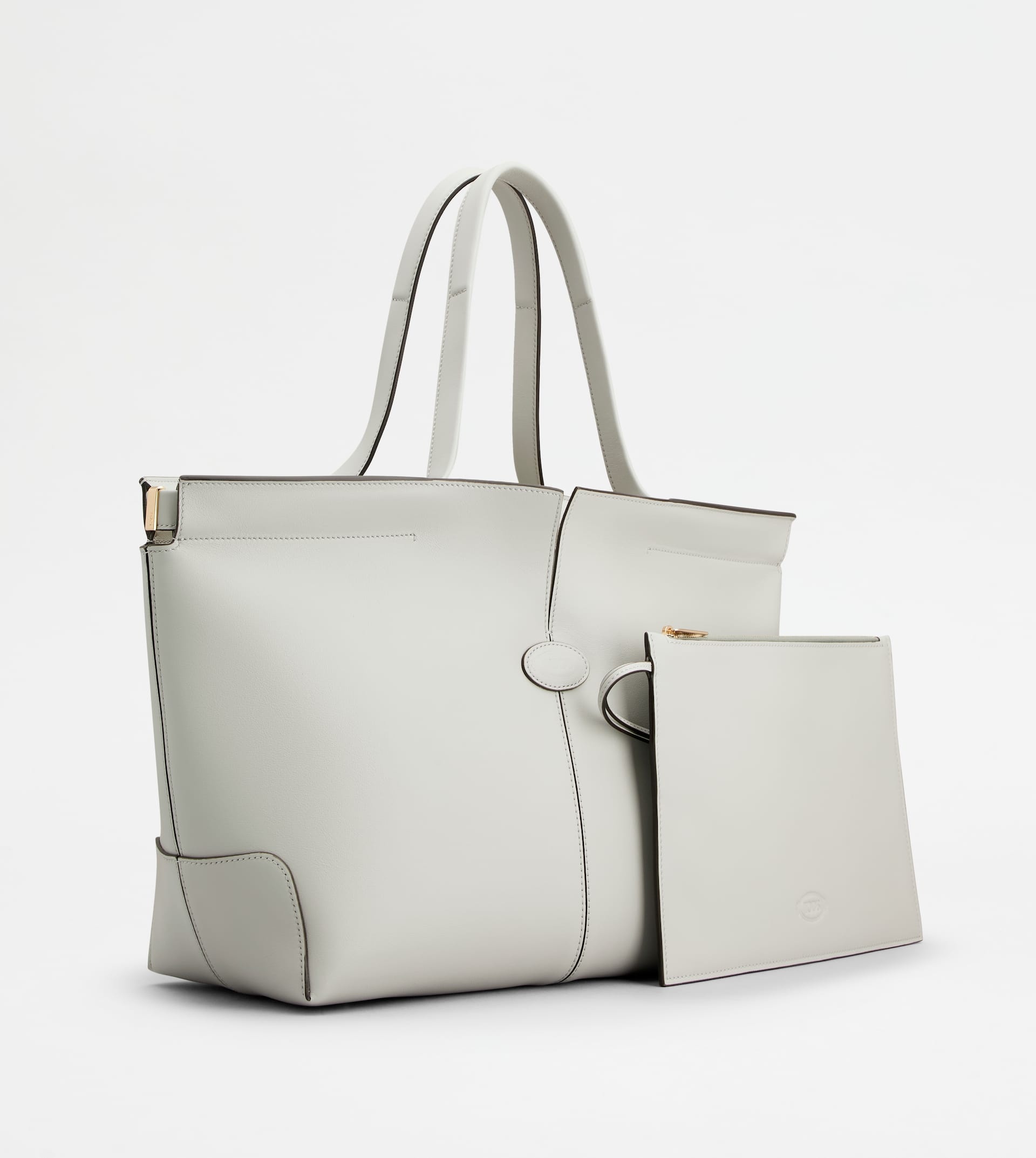 TOD'S DI BAG FOLIO IN LEATHER MEDIUM-SMALL - GREY - 3