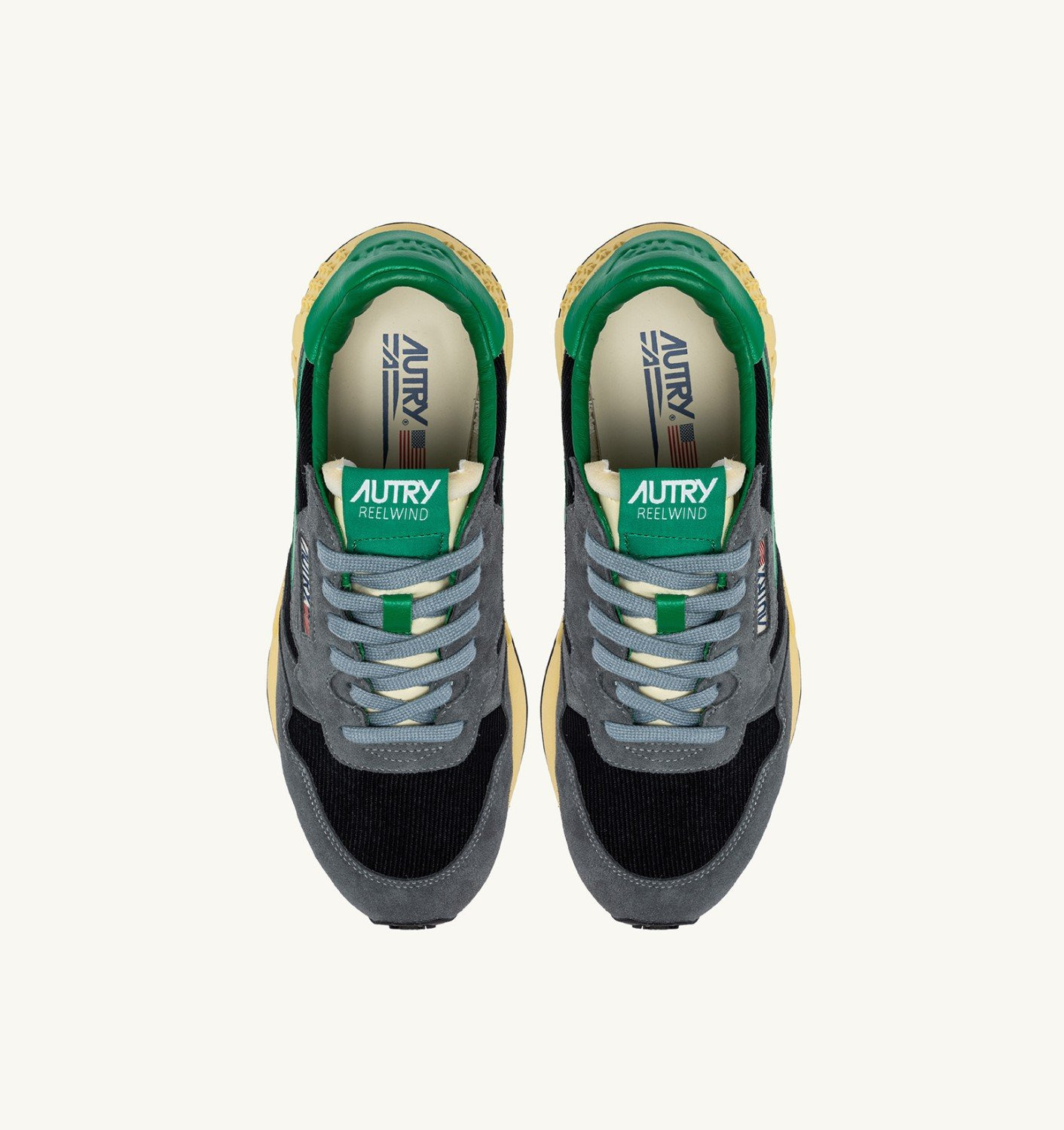 REELWIND LOW SNEAKERS IN PEAT AND GREEN TAMBURINE SUEDE AND MESH - 6