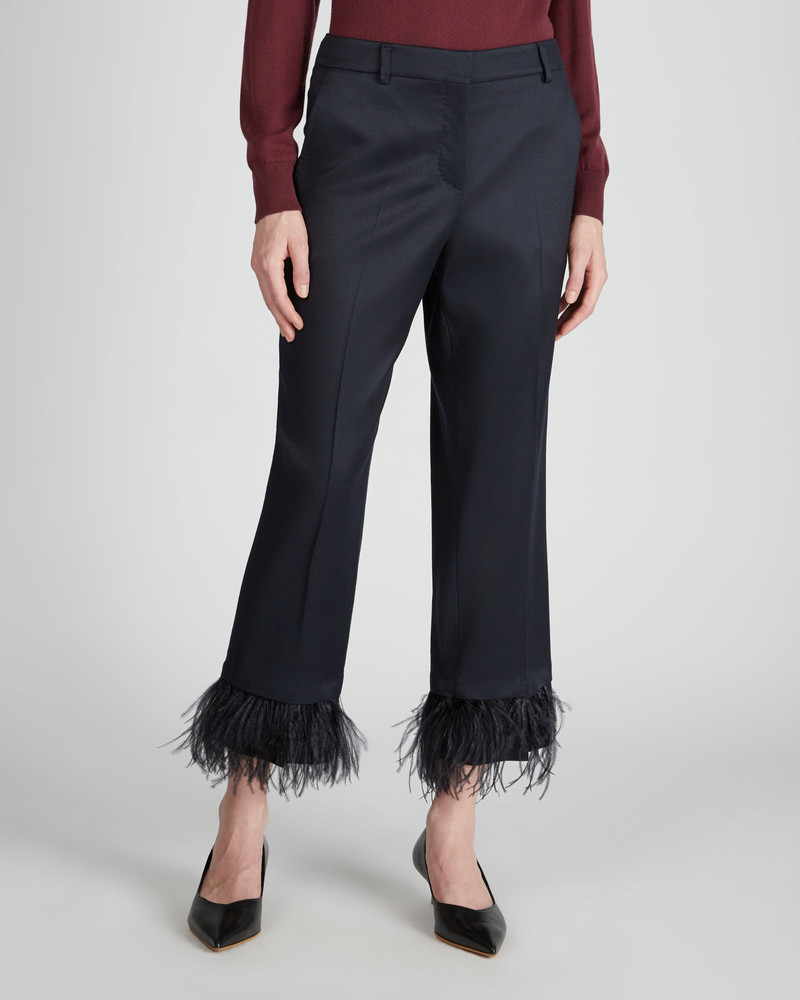 SLOWEAR Regular fit shiny flannel trousers outlook