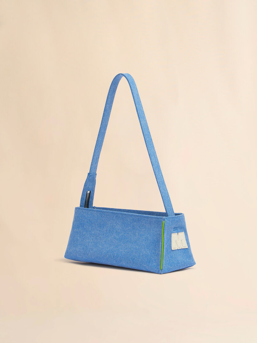 BLUE DENIM MUSEO BAGUETTE BAG - 3
