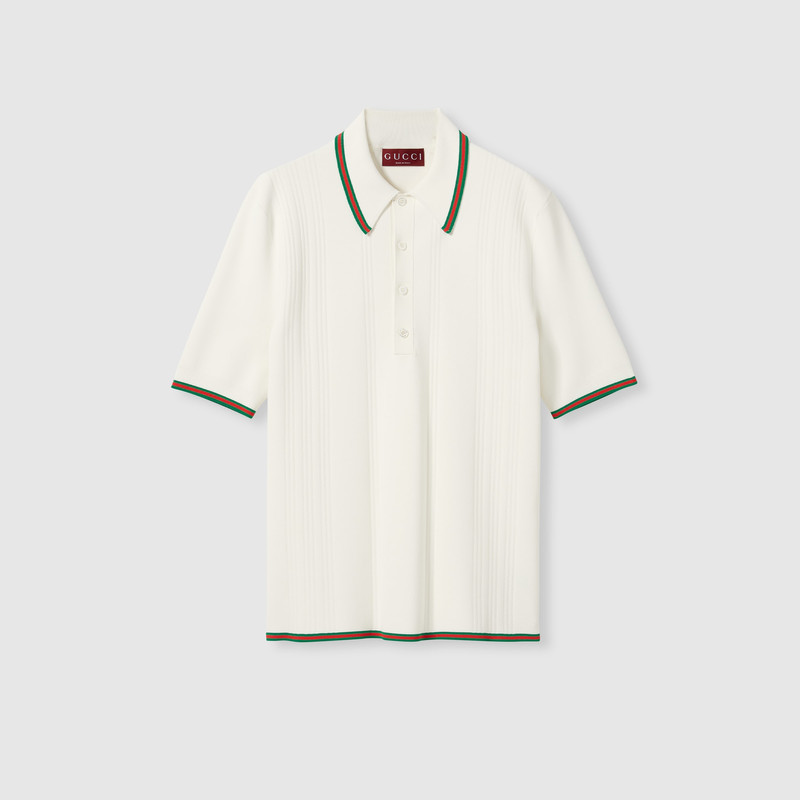Knit polo shirt with Web 1