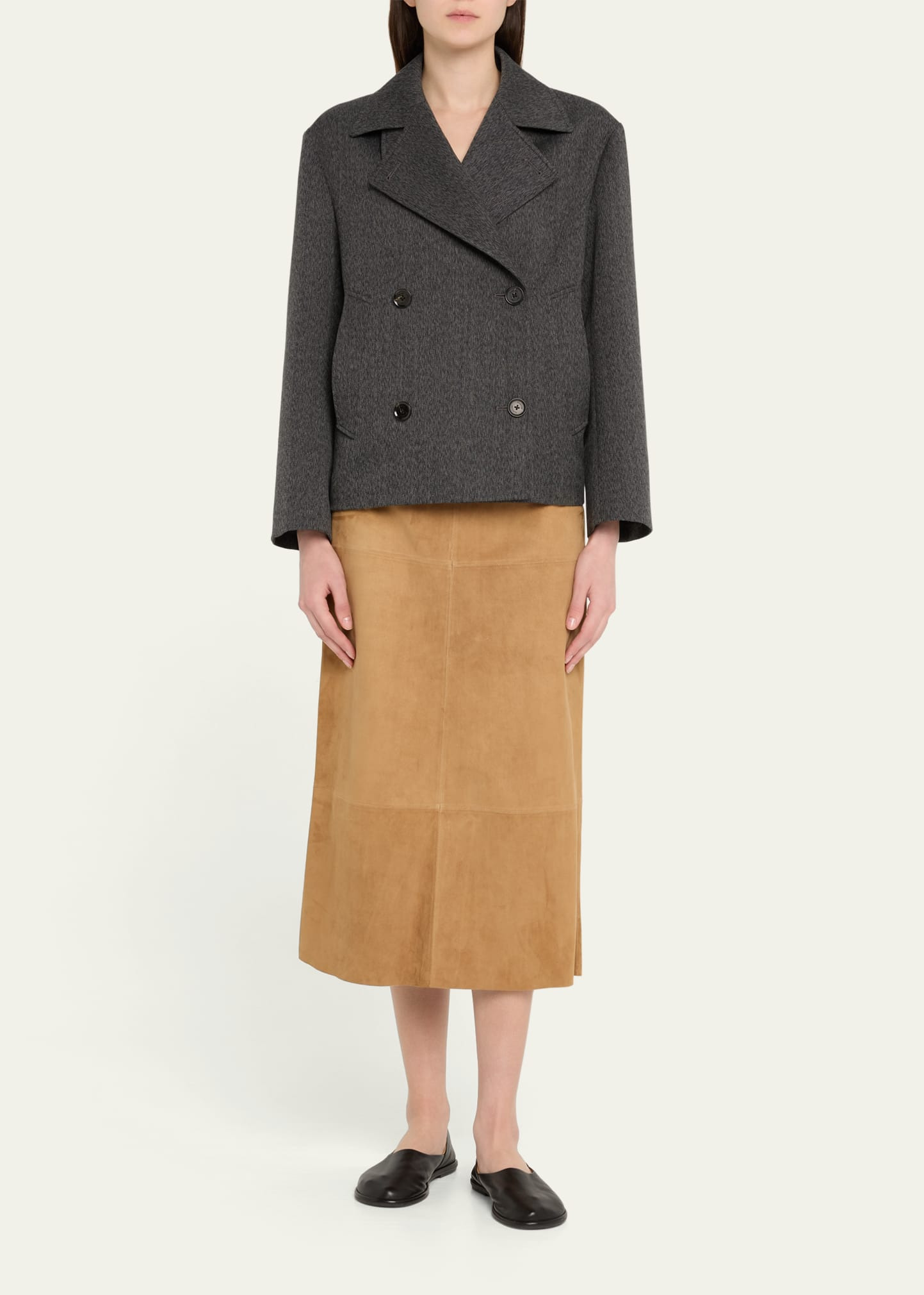 Nola Double-Breasted Textured Suiting Jacket - 2