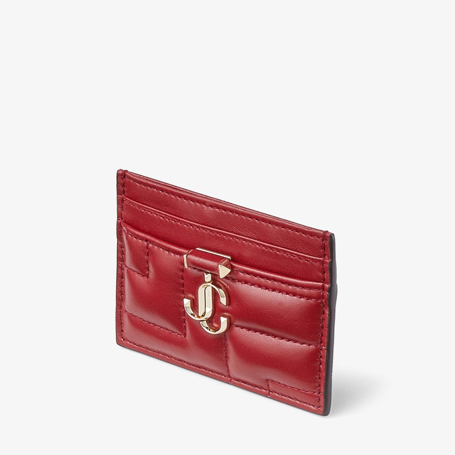Umika
Cranberry Quilted Nappa Leather Card Holder with JC Emblem - 2