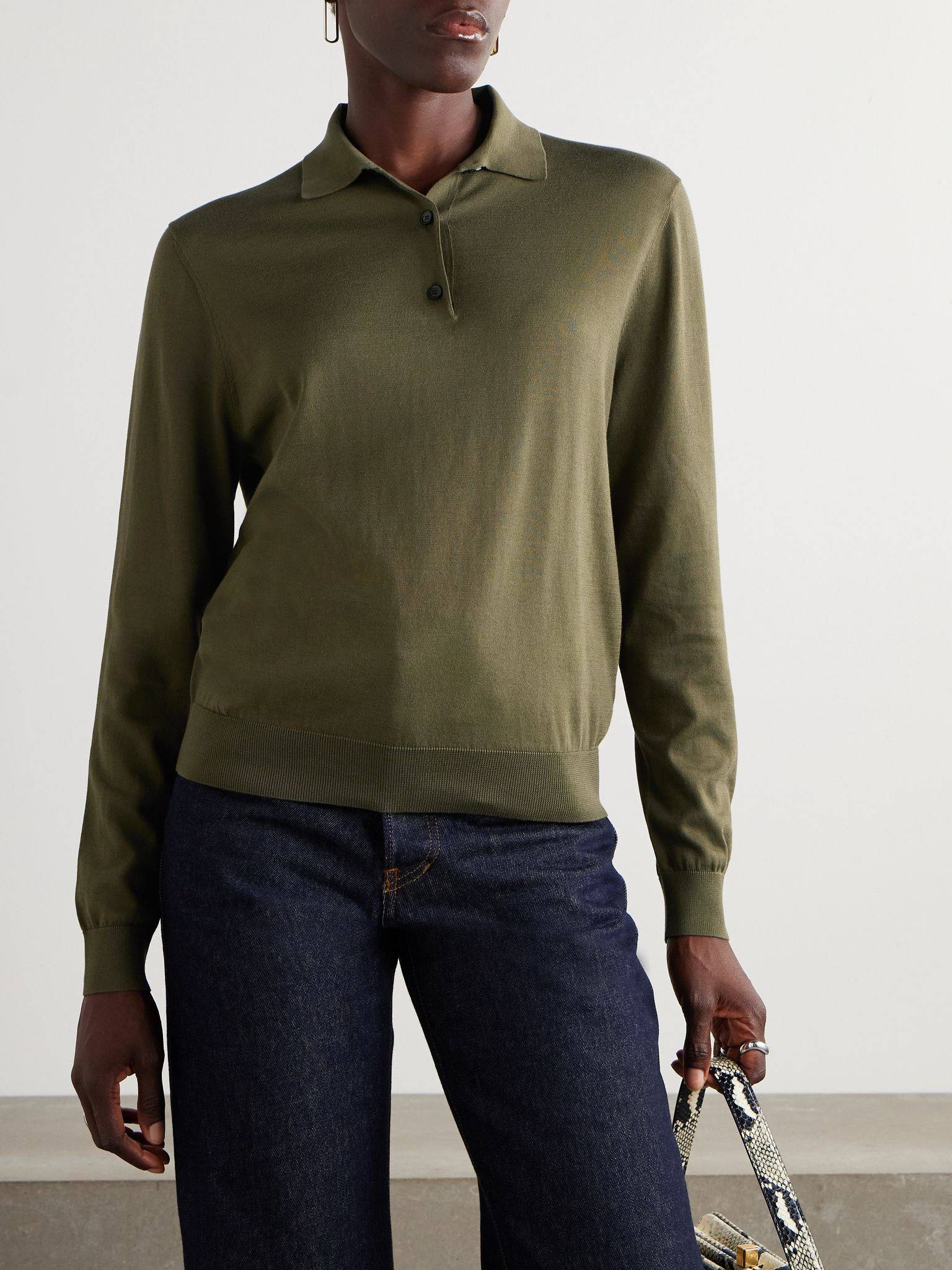 Cotton polo shirt Dark green - 3