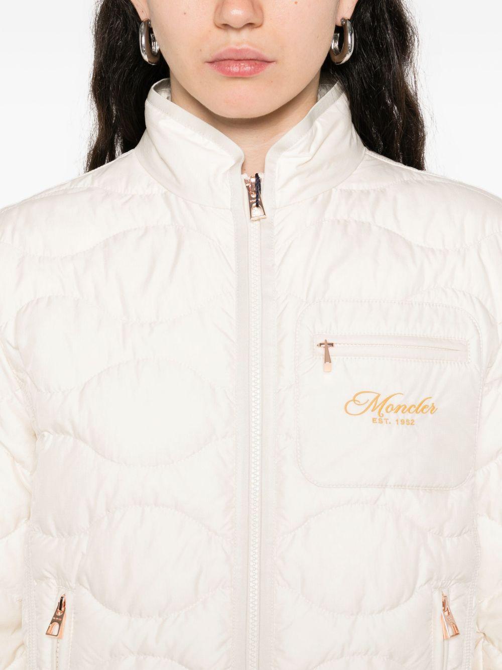 quilted zip-front jacket - 5